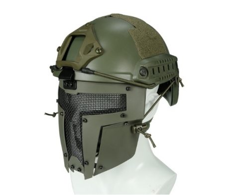 WOSPORT MASCHERA SOFTAIR SPARTANO COLORE VERDE OD CON ELASTICI CON ATTACCHI  PER CASCO / ELMO FAST WO-MA104V - PcPerformance