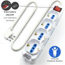 EWENT MULTIPRESA 12 POSTI CON SPINA ITALIANA 16A CAVO 3MT EW3929-3M