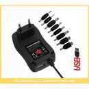 TECNONEW CARICATORE UNIVERSALE 8 CONNETTORI + USB 
3/12V  30W TN-UNIV-30W